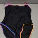 Jolefille Womens One Piece Swimsuit Tummy Control Modest Bathing Suit Teen Girls Swim Suit Cute Floral Swimwear (Large, Black Bathing Suits)