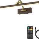DESOOP Wireless Picture Light, Wood Grain Finish Rechargeable Art Light, 23.62 inch