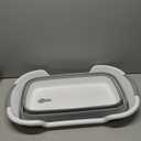 Collapsible Pet Bathtub, 7.1 Gal (27L) - Foldable Bathing Tub with Drain Plug for Dogs & Cats Under 30 lbs - Multi-Use as Laundry Basket, Storage Organizer, Camping Sink (Grey)