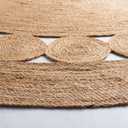SAFAVIEH Area Rug 4' Round - Natural Fiber Collection - Natural Brown, Handmade Jute, Boho Farmhouse Braided Design (NF364A)
