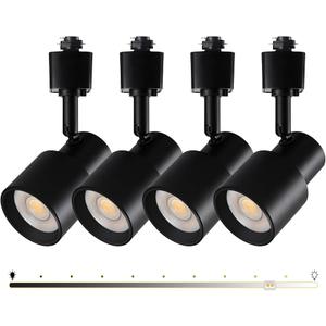 Type Track Lighting Heads, 10W LED Track Light Heads Black 4 Pack
Dimmable, Bright 3000K Warm White Ceiling Spotlight Track Light Heads for Accent Task Art, Flicker Free CRI90+ 24° 900lm