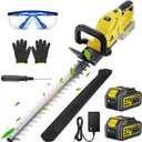22'' Cordless Hedge Trimmer - 2x4.0AH Batteries & Charger, SK5 Dual-Action Blade Hedge Clippers Handheld, 180 Rotating Handle, 4.1Lbs Electric Hedge Trimmer for Yard/Garden