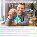 4PCS Fractal Hexagon 3D Printed Fidget Toys, Sensory Stress Relief, Holiday, Christmas & Birthday Gifts for Kids & Adults(with Stick4.7 inches-Bluegreen)