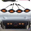 Seven Sparta LED Grill Lights Compatible with 2022-2024 Nissan Frontier S SV PRO-X PRO-4X SL Long Bed SV Hardbody Edition OEM Grille, Nissan Frontier Accessories (Amber Shell with Amber Lights)