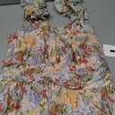 GRACE KARIN 2025 Women's Summer Floral Print Dress Sleeveless Casual Flowy Sundress A Line Ruffle Wedding Guest Outfit (Yellow, XXL)