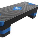 Aerobic Exercise Step, Adjustable Aerobic Stepper for Exercise, Workout Step Platform for Step Up, 26.5" Step Deck with 4 6 8 Adjustable Height Risers, Women Home Gym Cardio Fitness (Blue)