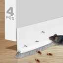 4 Pack Door Sweep with Brush, 2"x39" Self-Adhesive Under Door Draft Stopper, Bottom Seal Strip for Noise Reduction & Dust Block on Interior and Exterior Doors, Saves Energy (White)