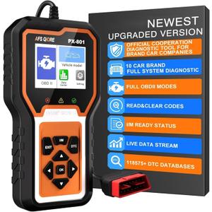 OBD2 Scanner Check Engine Light Car Code Reader Clear Error Codes ABS SRS SAS Etc Full Vehicle System Diagnostics Tool Compatible with Toyota Honda Ford (black)