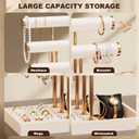 Abiglifty 3 Tier Necklace Holder Display, Jewelry Organizer, Jewelry Stand, Bracelet Display, Necklace Organizer, Bracelet holder, Jewelry Display for Necklace, Watches, Rings, Beige