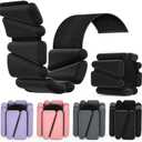 Wrist Weights, Ankle Weights for Women Men, Adjustable Wrist Weighted Bracelet for Home Gym Workout, Running, Yoga, Exercise, Strength Training (2 lb Pair (1 lb Each), Black)