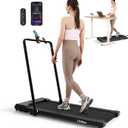Walking Pad Under Desk, 2 in 1 Portable Folding Treadmill, 3.0HP Brushless Motorized Electric Treadmill, Larger Running Area, Small Mini Running Machine for Home
