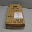 Ginkgo 50 Pack 20 oz Plastic Iced Coffee Cups with Lids and Straws, Clear Disposable To Go Cups for Coffee, Cold Drinks, Smoothie and Coffee Bar Accessories