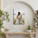 Frame Jesus Hugging Girl Canvas Wall Art Jesus and Woman Wall Decor Pictures Modern Christian Healing Embrace Mormon Prints Posters for Hallway Bathroom Dining Living Room Kitchen Wall Bedroom Decoration16x24in
