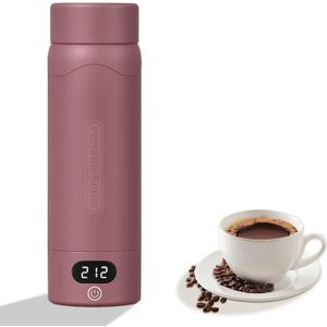 Travel Electric Kettle Portable Mini Kettle,316 Stainless Steel 16.91Oz,Small Hot Water Boiler with 4 Temperature Settings,Fast Boiling Water with Auto Shut-Off and Boil Dry Protection(Cranberry)