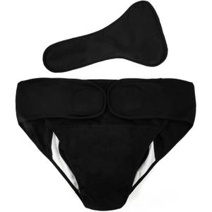 Adult Cloth Diaper Covers Waterproof, Adjustable Incontinence Plastic Pants with Absorbent Liner, Washable Rubber Diaper Underwear (Black, Large)