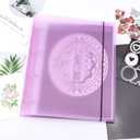 2 x A4 4-Holes Round Ring View Binders Plastic Cover, Refillable Notebook Journal Binder File Folder, Loose Leaf Sheet Protector/DIY Scrapbooking/Binder Cover Protector (Purple)