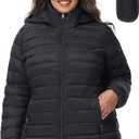 ROYAL MATRIX Women's Plus Size Puffer Jacket with Hood, Packable Lightweight Quilted Travel Outwear Puffer Coat with Pockets (4X, Black)
