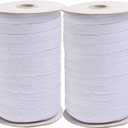 2 Roll 1/2 Inch Elastic Bands for Sewing, 196 Yard White Stretch Elastic String, High Elasticity Knit Elastic Spool Soft Flat Elastic Cord for Sewing DIY Craft, 98 Feet Per Roll