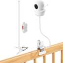 Universal Baby Monitor Mount – 15.7" Adjustable Gooseneck Arm with Strong Clip Clamp, 1/4" Thread Camera Holder Compatible with Babysense HD S2/V43 for Crib, Wall, Table, Shelf Use