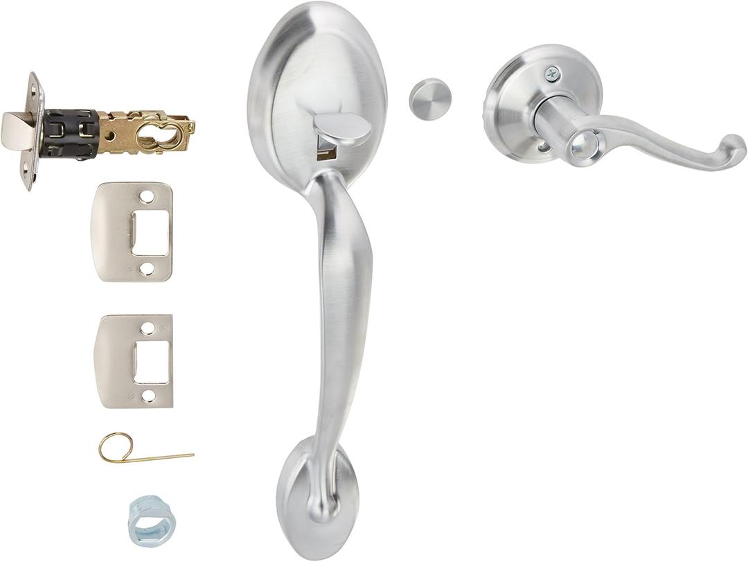 Schlage FE285PLY626FLARH Satin Chrome Plymouth Lower Handleset for Electronic Keypad with Flair Interior Right Handed Lever