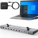 TobenONE 16-in-1 USB-C Docking Station 3 Monitors & Dual Monitor,2 HDMI+DP+6 USB Ports for Office & Home Use,Capable of 100W Power Supply & 2.5Gbps Ethernet, Used with Dell/HP/Lenovo