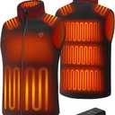Men Heated Vest with Battery Pack Included, Fleece Electric Heating Vests 15-Zone Warming for Winter. XL