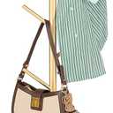 ZOZOE Metal Coat Rack Stand, Modern Coat Rack Freestanding with 8 Hooks, Coat Racks Easy to Assemble, Coat Tree Stand for Bags, Hats, Entryway, Office (Golden) (Golden Cross Base)