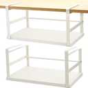 Tebery 2 Pack Under Shelf Storage Basket Sturdy, Slide-in Hanging Storage Basket for Kitchen, Metal Under Cabinet Shelves Organizer Rack, Space Saver Basket Shelf for Cabinet, Pantry, Desk, Cupboard