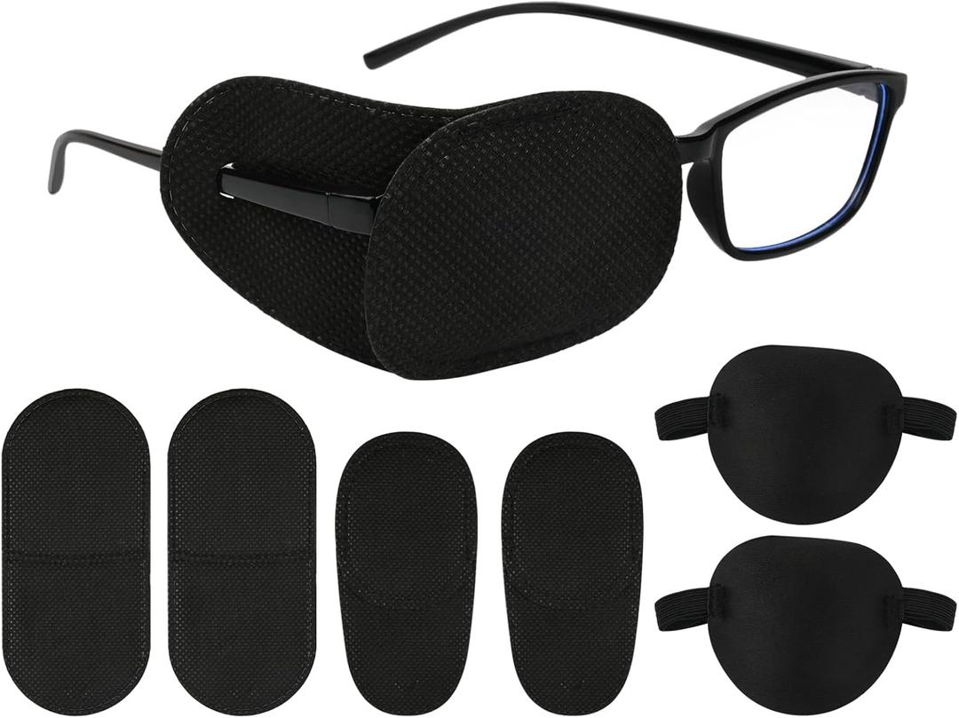 DS. DISTINCTIVE STYLE Set of 6 Pieces 2 Types of Medical Eye Patch for Glasses, Adjustable Eye Patch for Lazy Eye, Amblyopia, Strabismus
