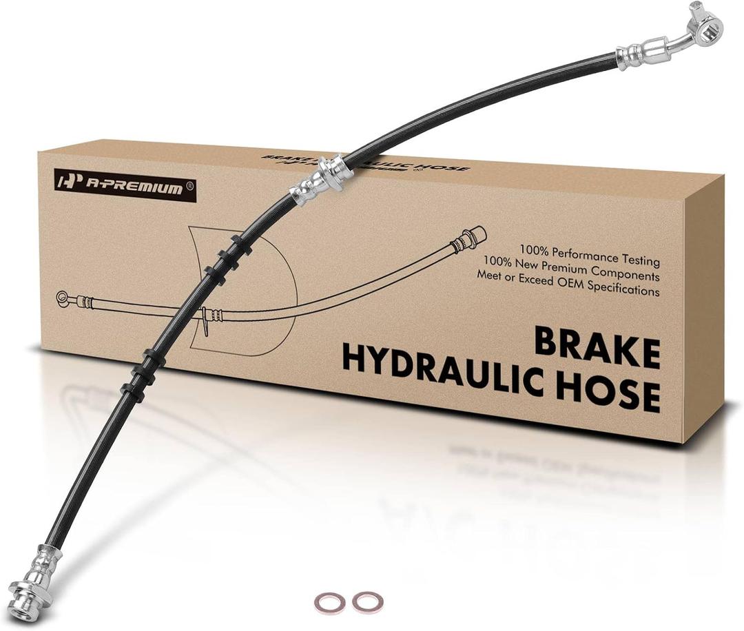 A-Premium Front Passenger Brake Hydraulic Hose Compatible with Select Infiniti and Nissan Models - I30 2001, I35 2002-2004, Maxima 2002-2003 - Replace# 462104Y910