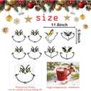 2Pack Large 5 Inch Christmas Face Eyes Stickers for Crafts Vinyl Faces Pitcher Rub on Transfers Decals for Ornaments Glass Drinking Cups Wood Decorations Balls Party Supplies (face8)