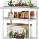 Stainless Steel 20-29-30 Gallon Fish Tank Stand 20+ Gallon Aquarium Stand Long Aquarium Table Double Fish Tank Shelf Terrarium Stand 31.5" L*15.75" W Tabletop
