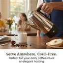 Elite Gourmet 6-Cup Electric Coffee Percolator Stainless Steel, Fast Brewing, Keep Warm with Auto Shut-Off, Clear Brew Progress Knob, Cordless Serving Base, Reusable Filter, 1000W