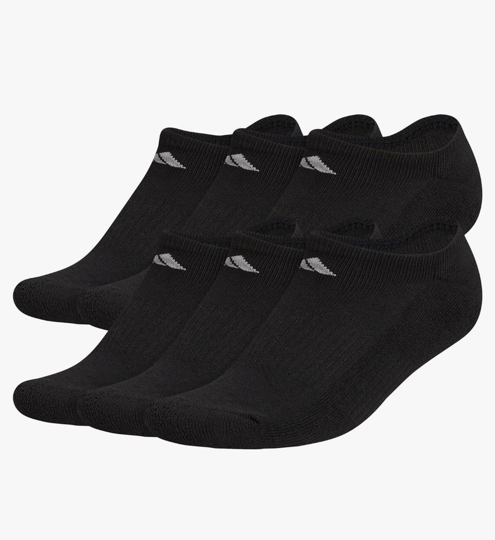 adidas womens Athletic Cushioned 6-pack No Show, Socks - No Show Socks for Secure Fit, Cushioned Comfort, Low Profile