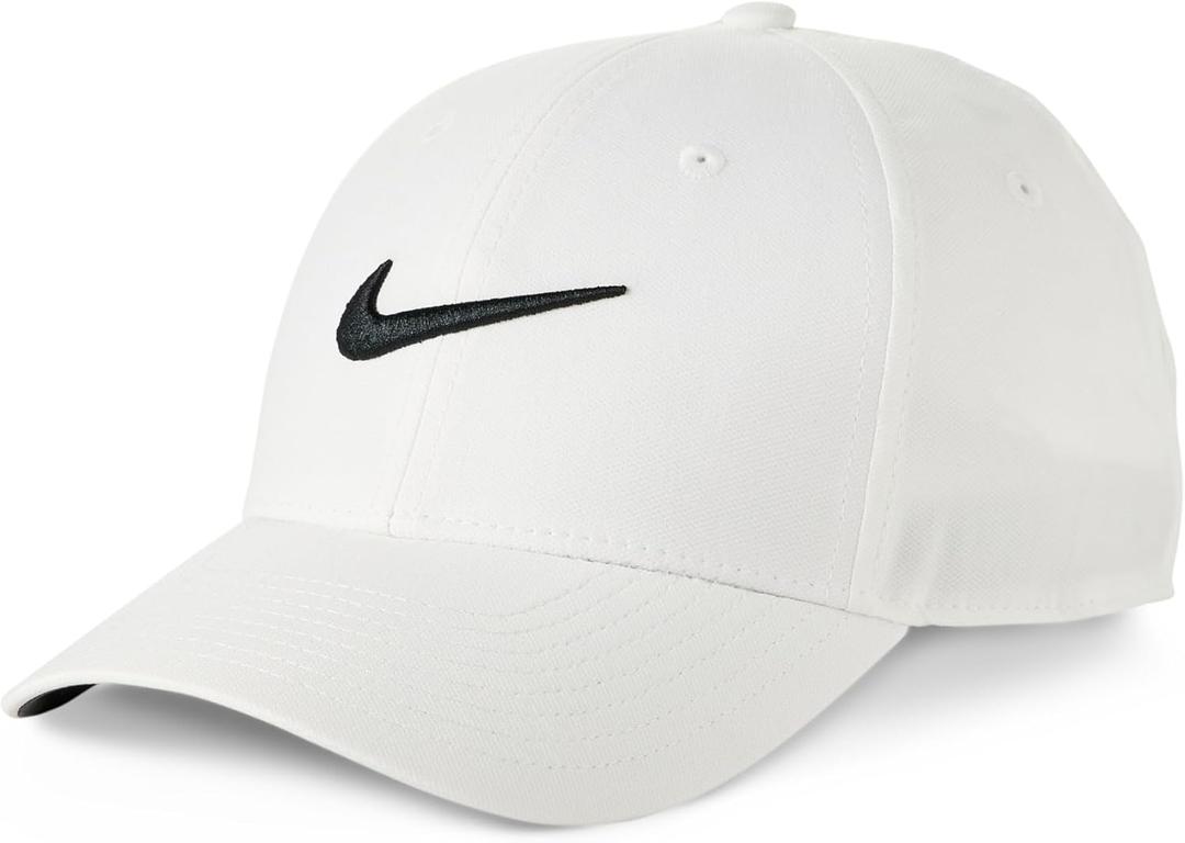 Nike Unisex Adult Dri-Fit Club Structured Swoosh Cap Hat | Mens and Womens (M/L) White