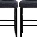 HFCNMY Stool Covers Rectangle,2 Pack Stretch Bar Stool Covers Jacquard Washable Counter Saddle Seat Cover with Elastic Band for Wooden Metal Bench(Dark Grey)