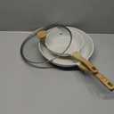 SENSARTE Nonstick Frying Pan Skillets, White Ceramic Coating Omelette Pans, Healthy Cookware Chef's Pan, Free of PTFE & PFAS (8+11Inch with Lid)