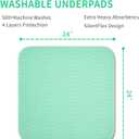Accompagner Incontinence Bed Pads Washable Waterproof, Ultra-Absorbent Reusable Underpads for Diaper Changing, Nursing, Bedridden, Adults, Seniors, Kids and Dogs (Green, 24"x24"(Pack of 4))