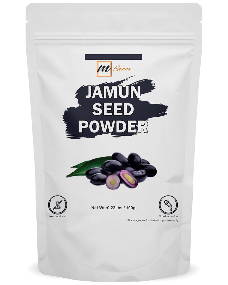 100% Natural Jamun Seed Powder | 0.22 LBS / 100 GMS | Eugenia Jambolana Powder for Skin and Health Care