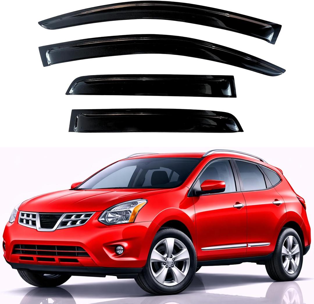 KPY Rain Guards Fit for 2009-2013 Nissan Rogue, Out-Channel Window Visors Vent Wind Deflectors 4PC, Car Accessories for 2014-2015 Rogue Select