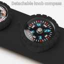 Multifunctional Survival Emergency Whistle for Kids with Compass Hiking Survival, Thermometer & Neck Lanyard | Emergency Safety Gear for Hiking, Camping, Kayaking, Boating, Climbing (obsidian black2pcs)