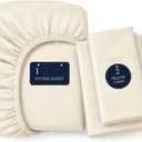 Cal King Fitted Sheet, 100% Egyptian Cotton, 3-Piece Set (1 Fitted Sheet + 2 Pillowcases), Sateen Weave, Ultra Soft, 16" California King Sheets Deep Pockets Fitted Sheet (No Flat Sheet) - Ivory