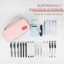 5 x Large pencil case, cute pencil pouch School Supplies Girls, Back to school teen College Stationary (2431-Pink)