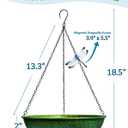 Hanging Bird Bath for Outside Metal Hanging Bird Feeder Window Birds Feeder Hand-Painted Blue and Green Gradient 11 in for Birds to Seed Bathe and Drink for Back Yard, Deck,Patio Garden Decoration
