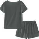 VENTELAN Women's Shorts Pajama Set Short Sleeve Sleepwear Nightwear Pjs with Pocket,S-XXL (M)