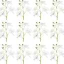 PATIKIL 7 Inch Orchid Faux Flowers for Floating Candles, 12 Pack Floating Flowers Vase Fillers Centerpiece Decoration for Wedding Party Bar Restaurant, Cream