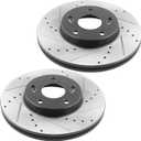 MotorbyMotor 282mm Front Brake Kit Rotors and Brake Pads Replacement for Honda Accord Civic CR-V Element, Acura ILX Drilled & Slotted Disc Brake Rotor & Ceramic Pads 31257, 12040036