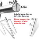 Beach Umbrella Sand Anchor with 3 Nails, Metal Sun Umbrella Holder, Outdoor Umbrella Stand Steel Anchor for Beach Grass Sand, Suitable for Umbrella Under 1.18 inches