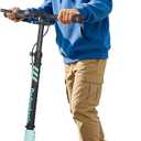 Kids Kick Scooter for Ages 6-12, Teens and Adults - Foldable & Lightweight with Light Up Wheels, Adjustable Handlebar, Dual Brakes (Hand & Foot), 220 lbs Capacity