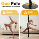 Home Dance Pole,Adjustable&Portable Dancing Pole,200KG Load Safe for Beginners,Static&Spin Modes,45mm Pro Grip,Tool-Free 10 Min Setup,Adjusts 88-108",Includes Free LED Mood Light&Floor Guard